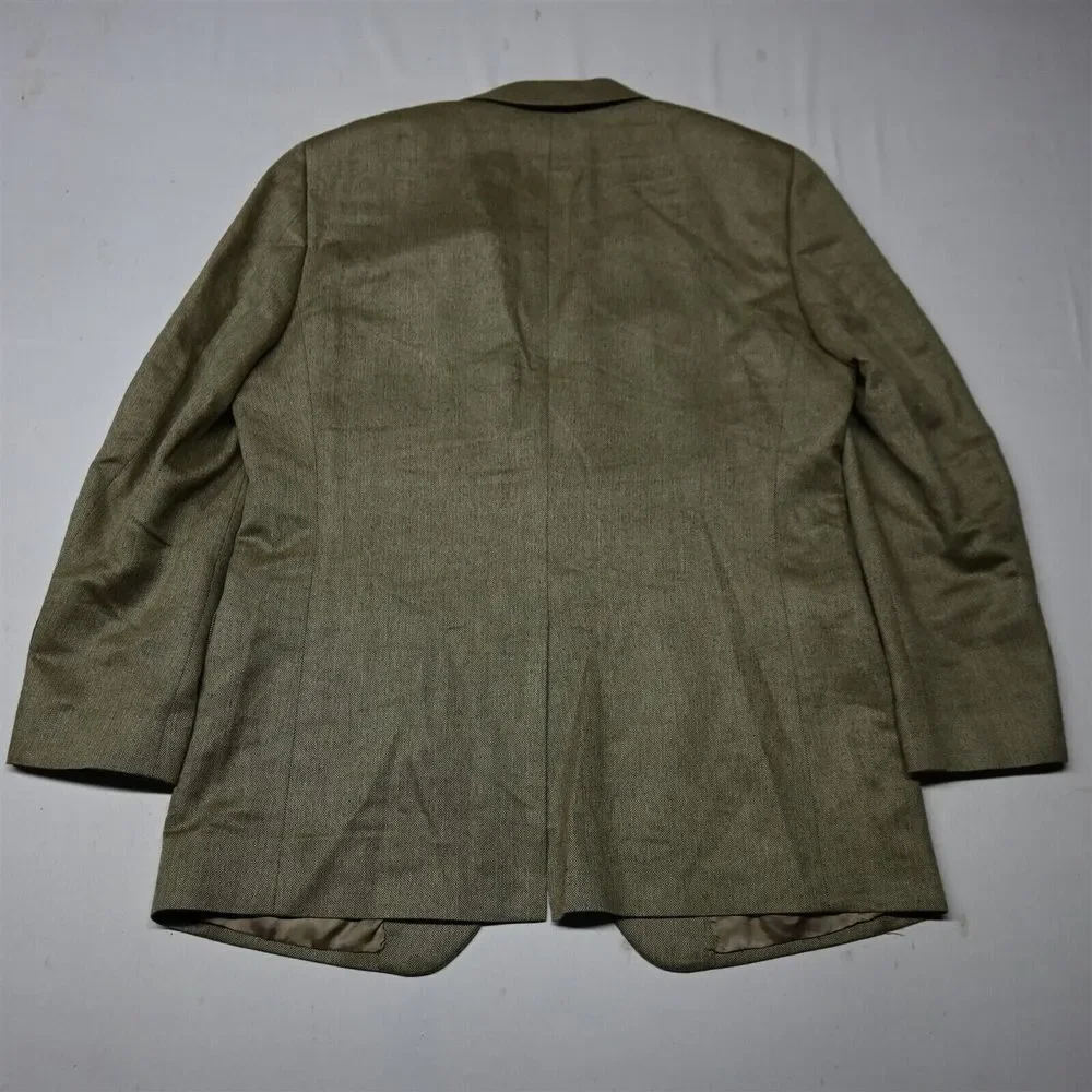 Jos A Bank 44L Brown Herringbone Silk Camelhair Mens Blazer Sport Coat Jacket‎
